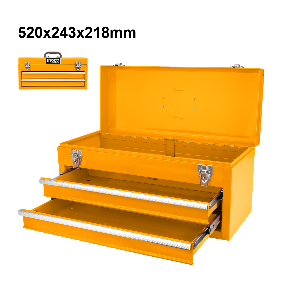 CAIXA DE FERRAMENTAS DE ACO COM 2 GAVETAS 520X218X243MM HTB06 INGCO - 934007 - HTB06