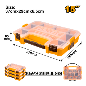 CAIXA PLASTICA P/FERRAMENTAS C/REPARTICAO 15" 37X29X6.5CM PBX1511 INGCO - 929517 - PBX1511