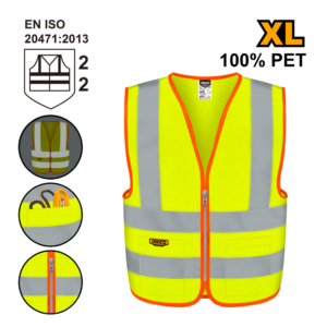 COLETE REFLETIVO INGCO AMARELO COM BOLSO RV83XL - 933177 - RV83XL