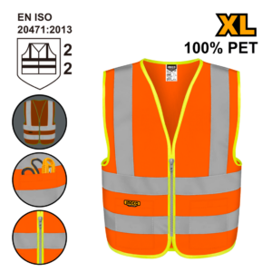 COLETE REFLETIVO INGCO LARANJA COM BOLSO RV82XL - 933178 - RV82XL