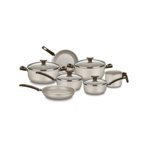 CONJUNTO PANELA MTA AURA SMART BAUNILHA 07 PCS ANTIADERENTE ALUMINIO TP VIDRO 1276 - 934619 - 1276