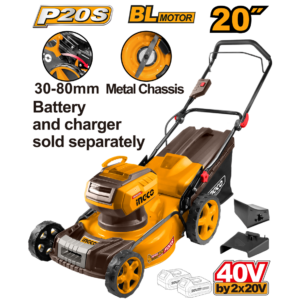CORTADOR DE GRAMA A BATERIA 20V BRUSHLESS LMLI4020 INGCO (NAO ACOMPANHA BATERIA) - 931304 - LMLI4020