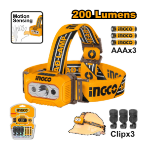 LANTERNA DE CABECA 200 LUMENS HHL013AAA8 INGCO - 930166 - HHL013AAA8