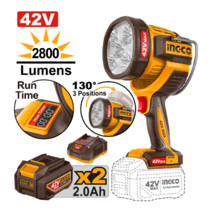 LANTERNA REFLETORA 2800 LUMENS" À BATERIA 42V INGCO C/2 BAT 2.0A.h CWLI42896 INGCO - 934075 - CWLI42896