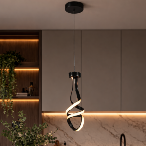 LUMINARIA PENDENTE ESPIRAL PRETA 14W 12CM GI-11005-1BK GOOD - 931208 - GI-11005-1BK