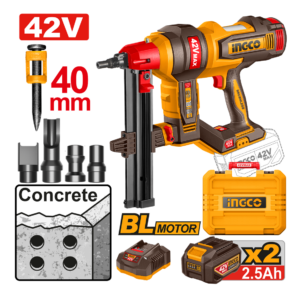 PINADOR À BATERIA 42V CCNLI420602 P/CONCRETO BRUSHLESS INDUSTRIAL C/2 BAT 2.5A.h INGCO - 934085 - CCNLI420602