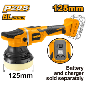 POLITRIZ A BATERIA INGCO 125MM 5" ÍON-LÍTIO 20V APLI2002 (NAO ACOMPANHA BATERIA) - 929548 - APLI2002