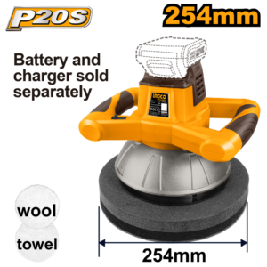 POLITRIZ A BATERIA INGCO 254MM 9,5" ÍON-LÍTIO 20V COPLI2001 (NAO ACOMPANHA BATERIA) - 931331 - COPLI2001