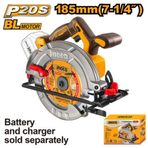 SERRA CIRCULAR A BATERIA 20V INGCO 7.1/4" BRUSHLESS CSLI1851 (NAO ACOMPANHA BATERIA) - 929468 - CSLI1851
