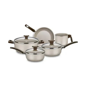 CONJUNTO PANELA MTA AURA SMART BAUNILHA 05PCS ANTIADERENTE ALUMINIO TP VIDRO
