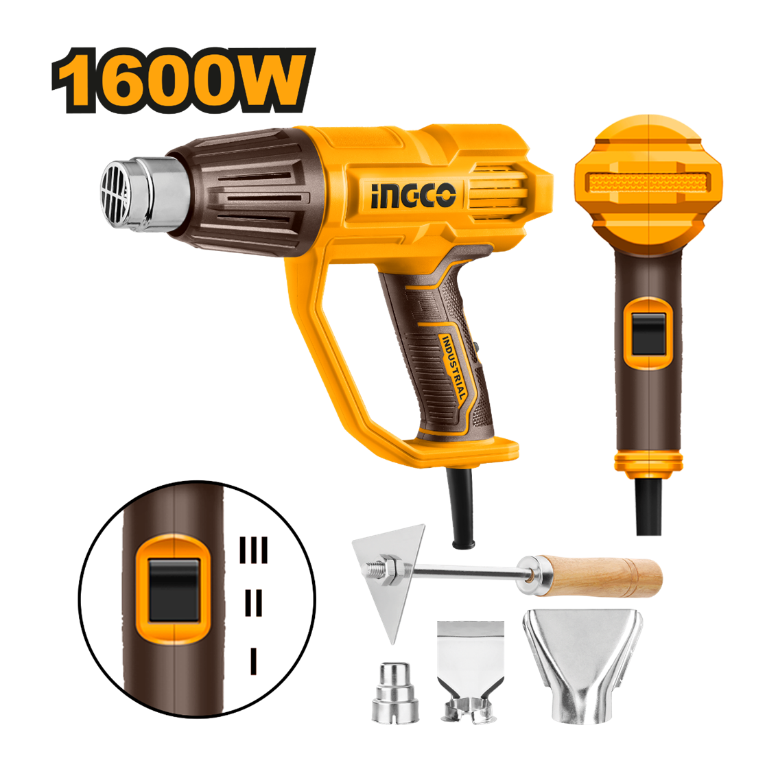 SOPRADOR TERMICO INGCO 3 ESTÁGIOS 1600W 127V UHG1600789-9 - 929676 - UHG160078-9