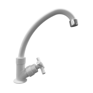 TORNEIRA GOOD COZINHA DE BANCADA GD-1020B GIRATORIA ABS 1/4 CROSS BRANCA - 927265 - GD-1020B