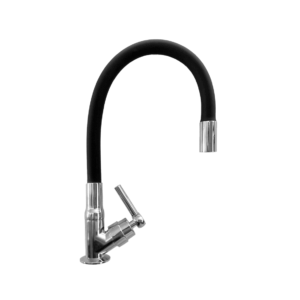 TORNEIRA GOOD COZINHA DE BANCADA GD-3000P GOURMET FLEXIVEL ABS 1/4 SLIM CROMADA/PRETA - 927281 - GD-3000P