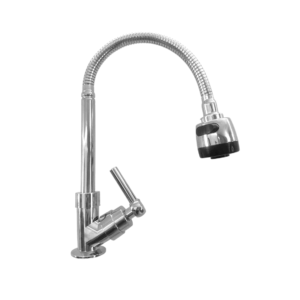 TORNEIRA GOOD COZINHA DE BANCADA GD-5000C FLEXIVEL C/AREJADOR ABS 1/4 CROMADA - 927260 - GD-5000C