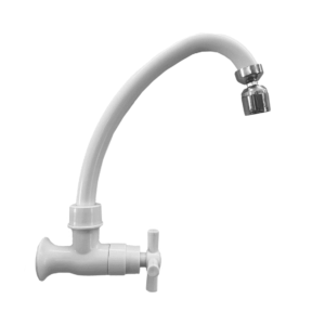 TORNEIRA GOOD COZINHA DE PAREDE GD-1000B GIRATORIA ABS 1/4 CROSS BRANCA - 927262 - GD-1000B