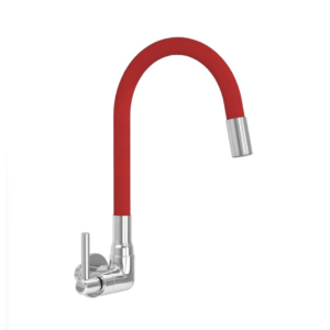 TORNEIRA GOOD COZINHA DE PAREDE GD-3333V FLEX ABS 1/4" VOLTA SLIM MOD SWAN CR/VERM - 929835 - GD-3333V