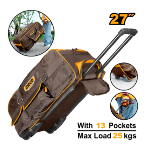 BOLSA PARA FERRAMENTAS 27" 13 BOLSOS C/RODAS HRRTB2715 INGCO - 934040 - HRRTB2715