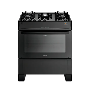 FOGAO A GAS 5 BOCAS ATLAS MONACO TOP GLASS VIDRO PRETO C/ACEND - 911557 - 3000002019