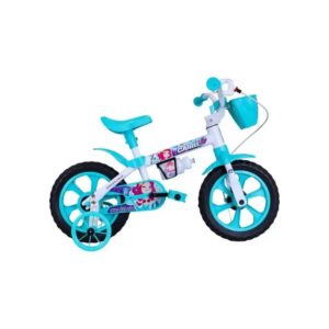 BICICLETA ARO 12 INFANTIL CAIRU NATHOR FEM MINI SEREIA 320321 BR/AZUL TIFFANY - 933807 - 320321