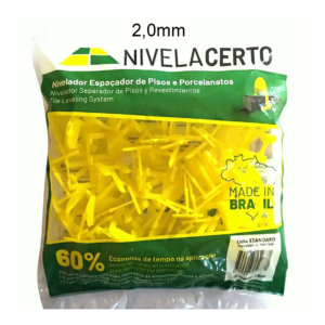 ESPACADOR DE PISO CLIP NIVELACERTO STANDARD 2,0MM C/100PC AMARELO - 904337 - 19