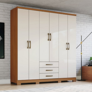 ROUPEIRO HENN CAJU 6PORTAS 2000x1805x465 CINAMOMO/OFF WHITE - 915454 - DA136-221 HENN