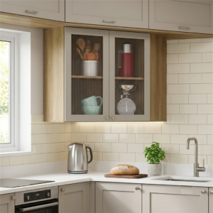ARMARIO LUCIANE ISIS 800 2PORTAS VIDRO MOCCA LACA/AVELA 800x733x300 - 931829 - 0256 LUCIANE