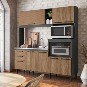 COZINHA COMPACTA NICIOLI KIT PIATA CHUMBO/CARVALHO - 925466 - 1889.248.1