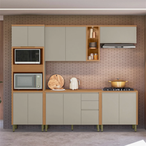 COZINHA LINEA BRASIL ALLURE 06PÇS JEQUETIBA/GRIS 3,40MTS - 934677