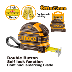 TRENA EMBORRACHADA COM BOTÃO DUPLO 8MX25MM HSMT08825 INGCO - 929489 - HSMT08825