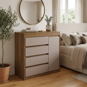 COMODA UNI LUCIANE 01 PORTA 4GV 1,08X1,15X047CM AVELA/CINAMOMO - 930042 - 16430 LUCIANE