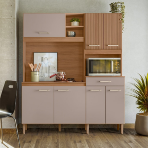 KIT COZINHA NICIOLI YARA 1,60MT IPE/FENDI RIPADO IPE PTA FECHADA - 932277 - 63181