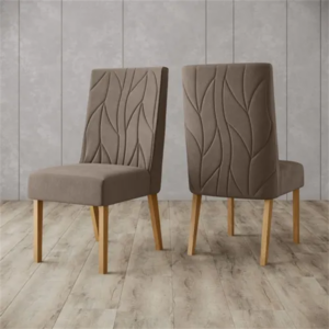 CADEIRAS HENN ELOA NATURE/MARRON AMENDOA S34-510 02PÇS - 931475 -  HENN