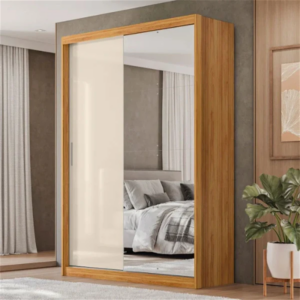 ROUPEIRO DEMOBILE CASAL RIVA 2PT 4GAV 1,53X2,18X0,55 CINAMOM/OFF WHITE  - 932241