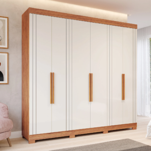 ROUPEIRO PANAN CECILIA 6PORTAS CINAMOMO/OFF WHITE 2,35x2,31x0,55cm - 922316