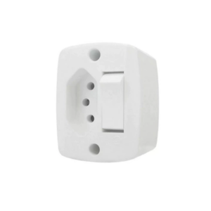 INTERRUPTOR DE SOBREPOR RETANGULAR 1T+TOMADA 10A 16544 ILUMI - 909257 - 16544