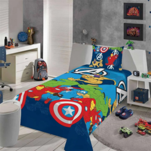 JOGO DE CAMA LEPPER MICROFIBRA SOLT AVENGERS 1,40X2,20M AZUL 03PCS - 5962201 - 928196 - 5978601