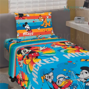 JOGO DE CAMA LEPPER MICROFIBRA SOLT MICKEY 1,40X2,20M AZUL 03PCS - 5961601 - 928192 - 5961601