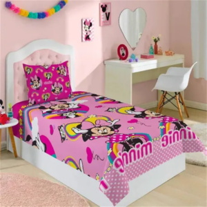 JOGO DE CAMA LEPPER MICROFIBRA SOLT MINNIE 1,40X2,20M ROSA 03PCS - 5978001 - 928193 - 5978001