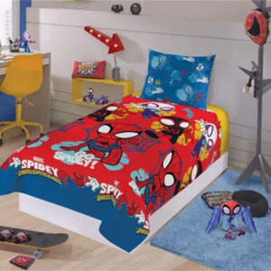 JOGO DE CAMA LEPPER MICROFIBRA SOLT SPIDEY 1,40X2,20M VERMELHA 03PCS - 5972201 - 928756 - 5972201