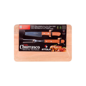 KIT CHURRASCO 39X25CM C/GARFO E FACA PEIXEIRA UNICA 343UN STOLF - 921048 - 343