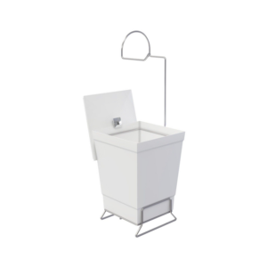 LIXEIRA COM SUPORTE P/PAPEL HIGIENICO BRANCO 1445-B STOLF - 920221 - 1445