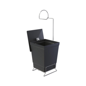 LIXEIRA COM SUPORTE P/PAPEL HIGIENICO PRETO 1445-P STOLF - 920222 - 1445-P
